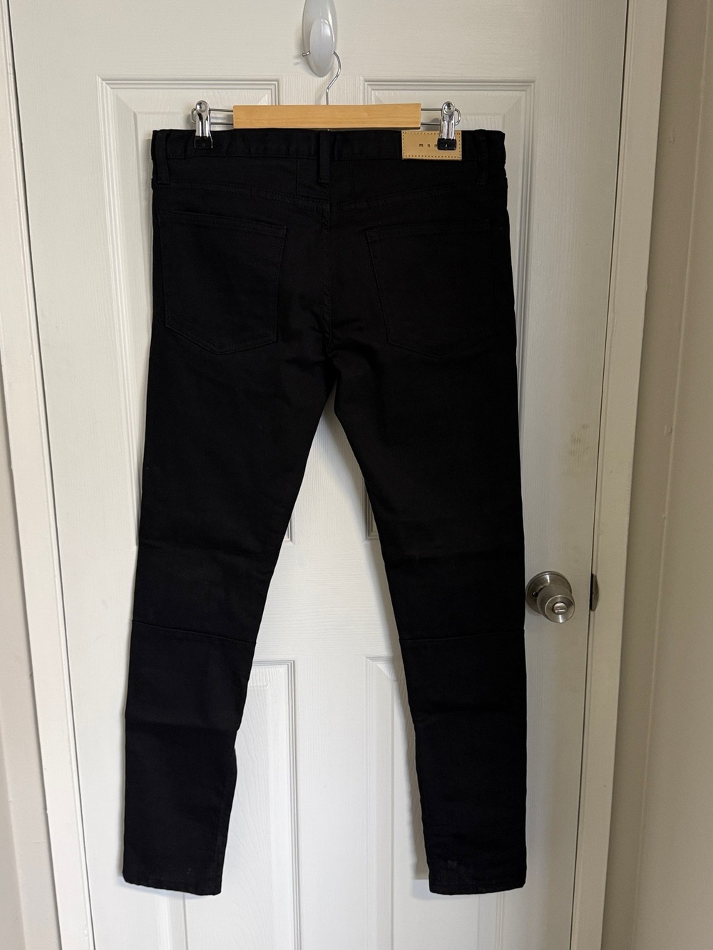 MNML Black Skinny Stretch Jeans with Side Zippers - Picture 6 of 14